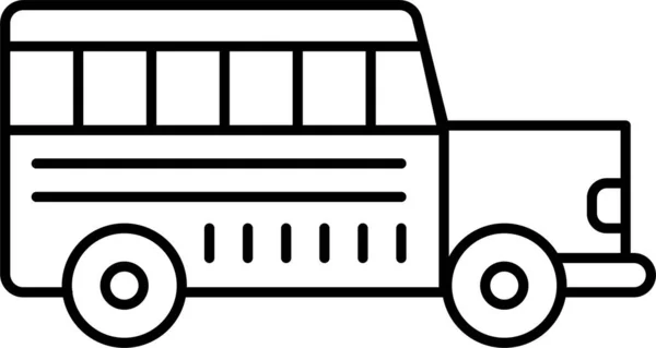 Automobile Bus Transport Icon Outline Style — Stock Vector