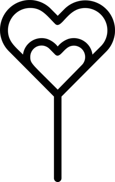 Herz Flitterwochen Lutscher Ikone Der Kategorie Liebe Romantik — Stockvektor