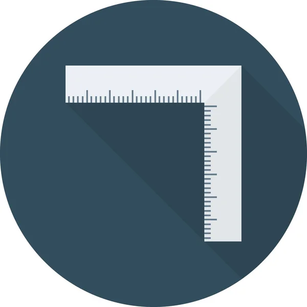 Measure Measurements Ruler Icon Long Shadow Style — Stock vektor