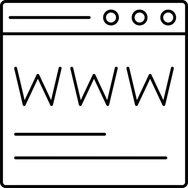 Icône Internet Navigateur Ligne — Image vectorielle