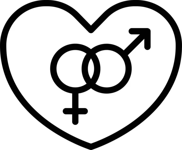 Género Amor Masculino Icono Femenino Estilo Del Esquema — Archivo Imágenes Vectoriales