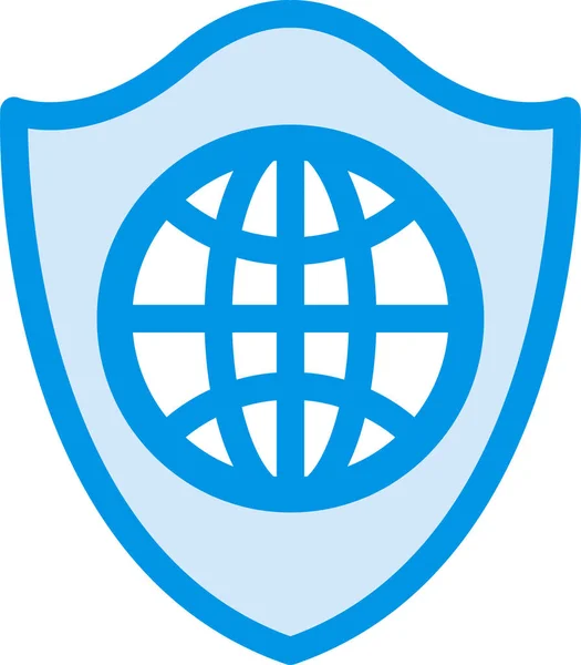 Icona Protezione Del Browser Antivirus Stile Contorno Riempito — Vettoriale Stock