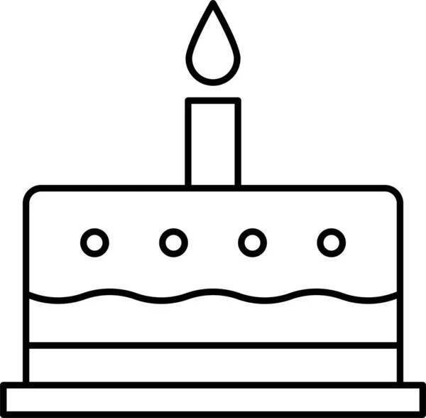 Icono Celebración Torta Cumpleaños Estilo Esquema — Archivo Imágenes Vectoriales