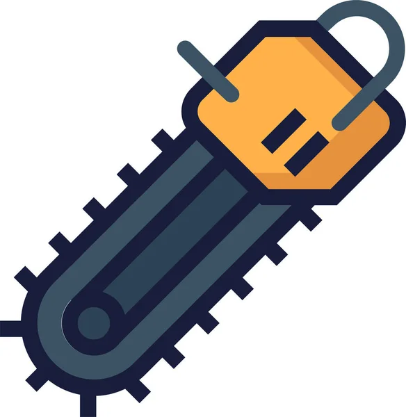 Architecture Chainsaw Construction Icon Filled Outline Style — Stock Vector