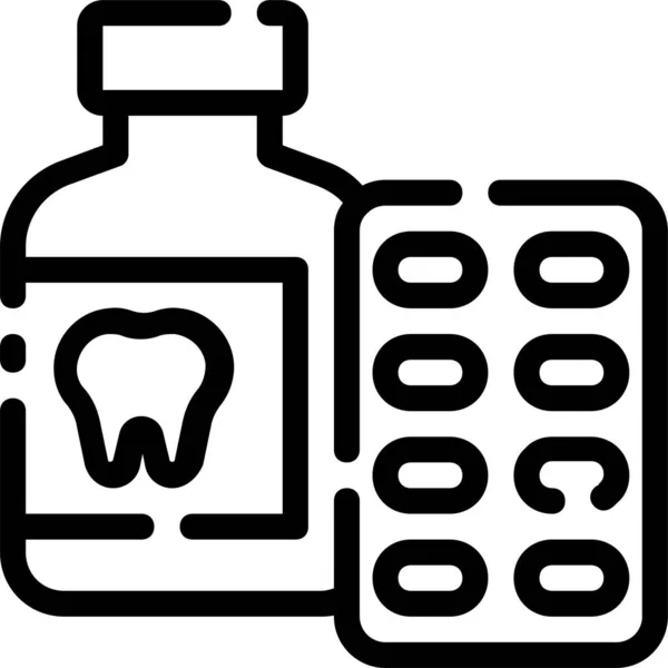 Capsule Dental Care Dentist Icon Outline Style — Stock Vector