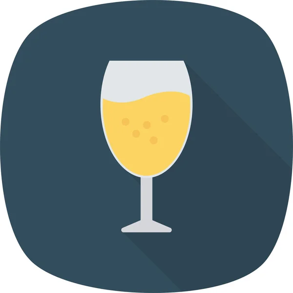 Cerveza Bebida Icono Cristal Estilo Plano — Vector de stock