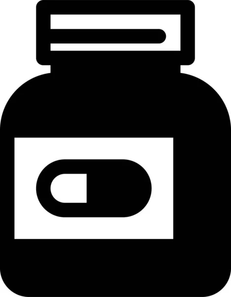 Botella Drogas Icono Saludable Estilo Sólido — Archivo Imágenes Vectoriales