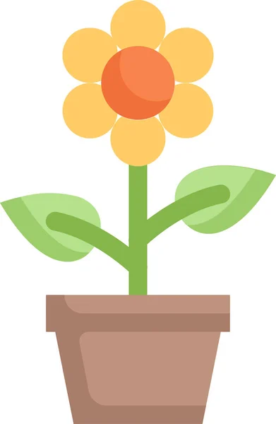 Λουλούδι Φύση Φυτικό Εικονίδιο Επίπεδο Στυλ — Διανυσματικό Αρχείο