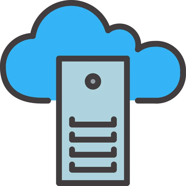 Icono Conexión Cloud Computing Negocios Estilo Esquema Rellenado — Archivo Imágenes Vectoriales