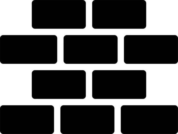 Architecture Mur Briques Construire Icône Dans Style Solide — Image vectorielle