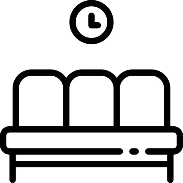 Stoelen Gezond Ziekenhuis Pictogram Omtrek Stijl — Stockvector