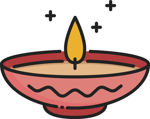 Arabian Candle Culture Icon Filled Outline Style — Stock vektor