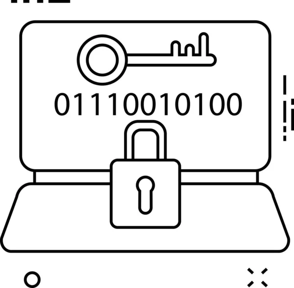 Bloquear Contraseña Icono Protección Estilo Esquema — Archivo Imágenes Vectoriales