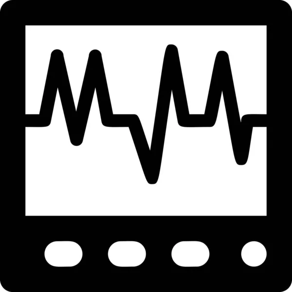 保健类别诊所健康图标屏幕上的心电图 — 图库矢量图片
