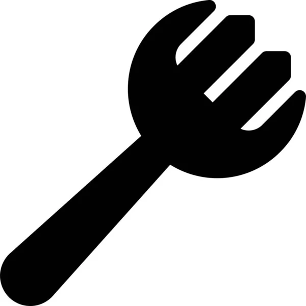 Fork Keuken Icoon Massieve Stijl — Stockvector