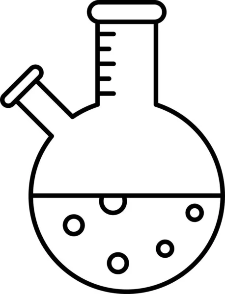 Expérience Ballon Laboratoire Icône Dans Style Contour — Image vectorielle