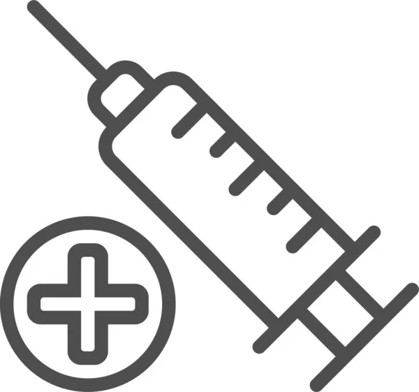 Injectiespuit Vaccinatie Icoon Ziekenhuizen Gezondheidszorg Categorie — Stockvector