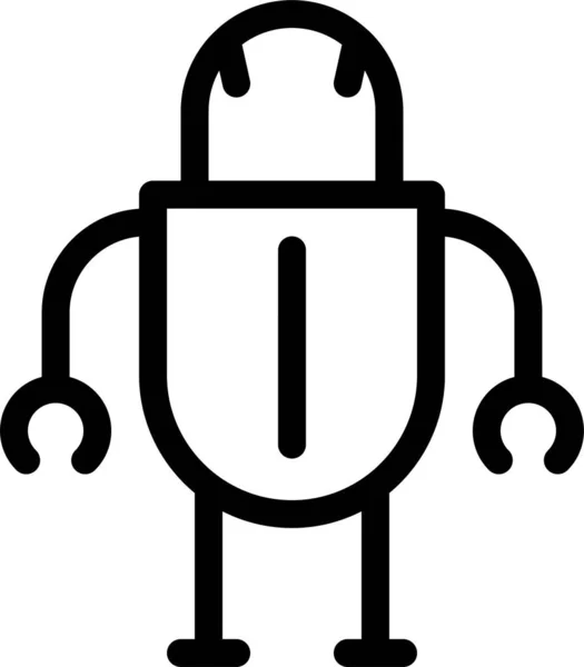 Androide Maschine Programmier Ikone Outline Stil — Stockvektor