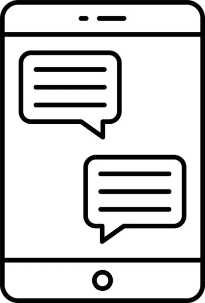Chat Conversación Mensajes Icono Estilo Esquema — Archivo Imágenes Vectoriales