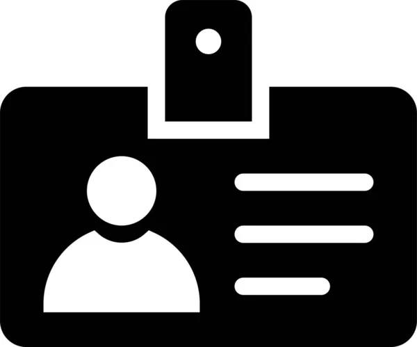 Badge Carte Employé Icône Dans Style Solide — Image vectorielle