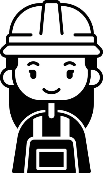 Icono Ingeniero Diversidad Avatar Estilo Sólido — Archivo Imágenes Vectoriales