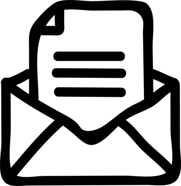 电子邮件收件箱邮件图标的轮廓风格 — 图库矢量图片