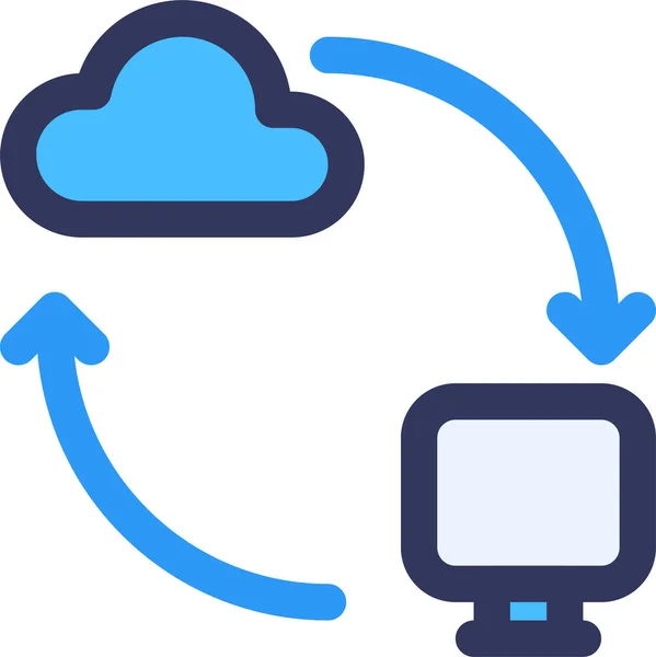 Ikona Cloud Communication Computing Stylu Vyplněného Osnovy — Stockový vektor