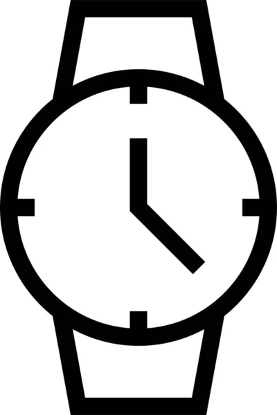 Alarm Clock Handwatch Icon Outline Style — Stock Vector