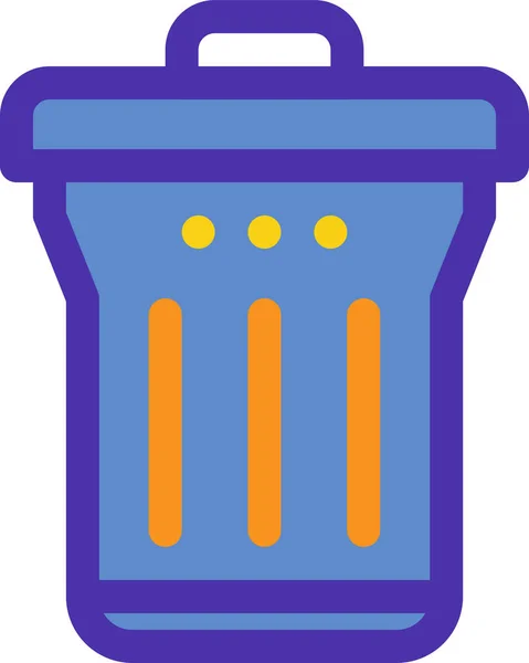 Bin Delete Garbage Icon Filled Outline Style — Stock Vector