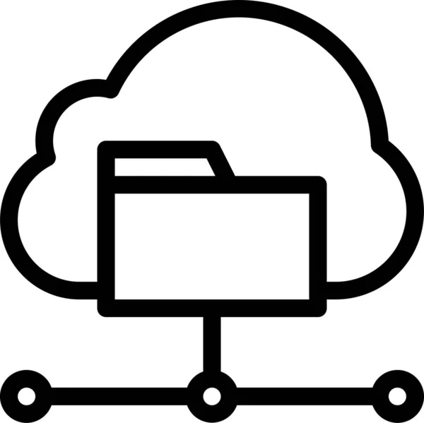 Entreprise Cloud Collecte Données Icône Numérique — Image vectorielle