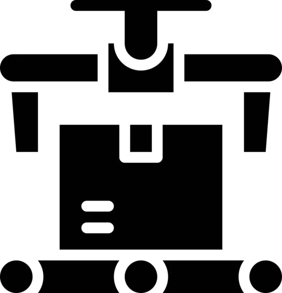 Иконка Транспортера Промышленного Оборудования Твердом Стиле — стоковый вектор