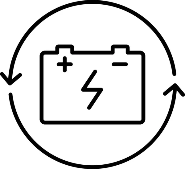 电动汽车充电图标 轮廓样式 — 图库矢量图片