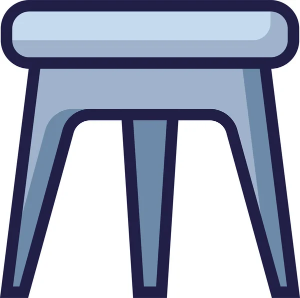 Barstool Chair Furnishing Icon Filled Outline Style — Stock Vector