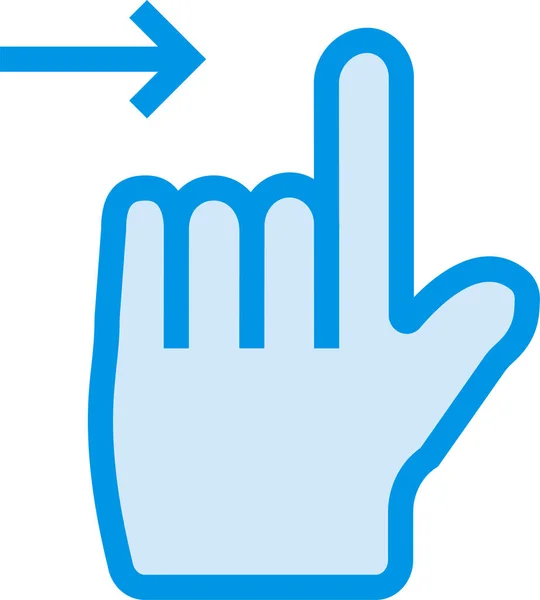 手指手势移动图标填充轮廓风格 — 图库矢量图片