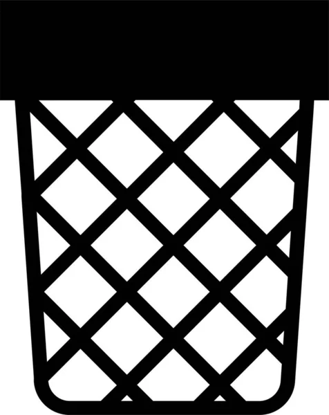 Иконка Мебели Мусорного Бака Твердом Стиле — стоковый вектор