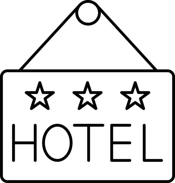 Tablero Hotel Signo Icono Estilo Esquema — Archivo Imágenes Vectoriales