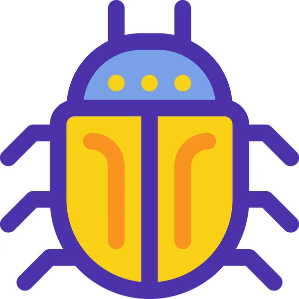 Bug Database Insect Icon Filled Outline Style — Stock Vector
