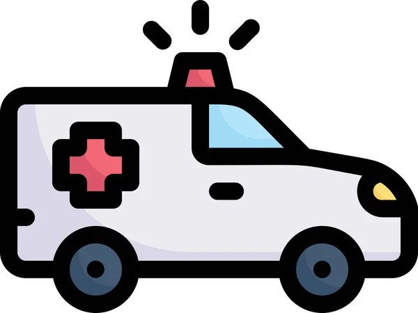 Araç Modu Taşıma Kategorisinde Ambulans Otomobili Acil Durum Simgesi — Stok Vektör
