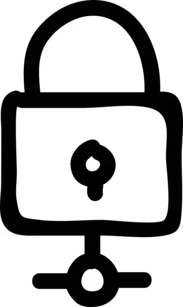 Key Lock Private Icon Handdrawn Style — Stock Vector