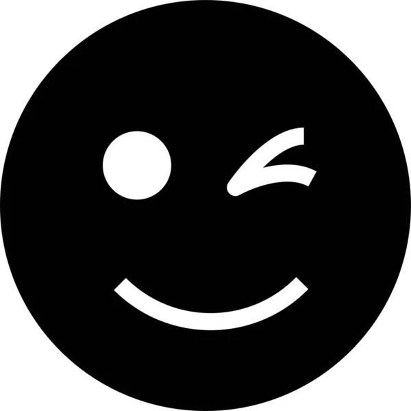 Emoji Συναίσθημα Ουσιαστικό Εικονίδιο Στερεό Στυλ — Διανυσματικό Αρχείο