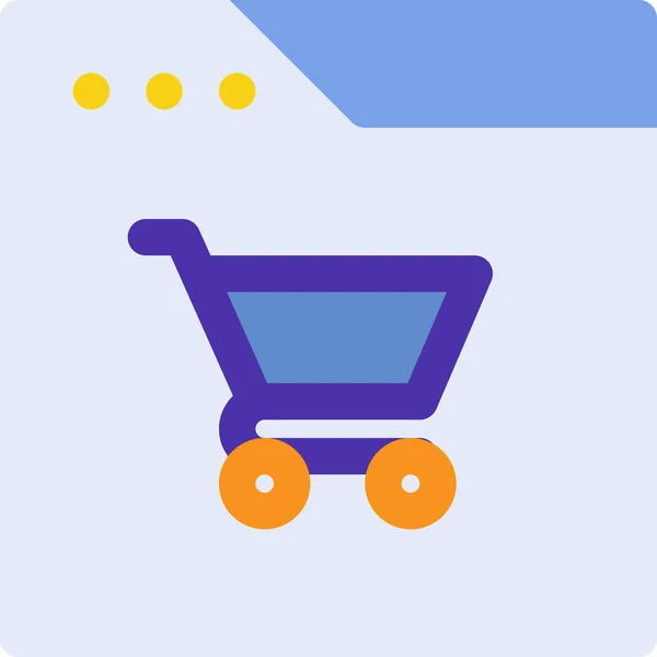 Cart Marketing Seo Icon Flat Style — стоковый вектор
