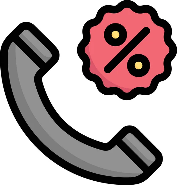 Иконка Скидки Телефонный Звонок — стоковый вектор