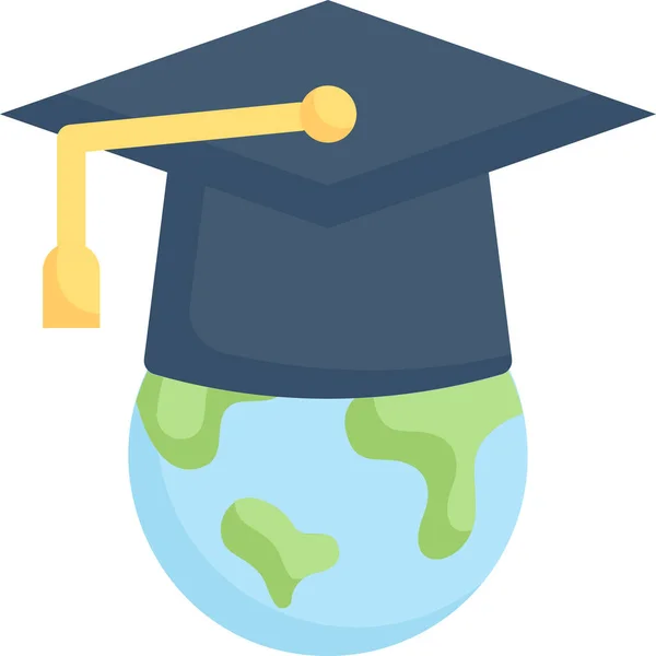 Икона Глобального Образования Категории Образование Школа Образование — стоковый вектор