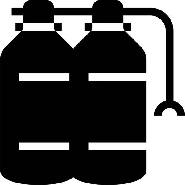 Icono Combustible Buceo Respirable Estilo Sólido — Vector de stock
