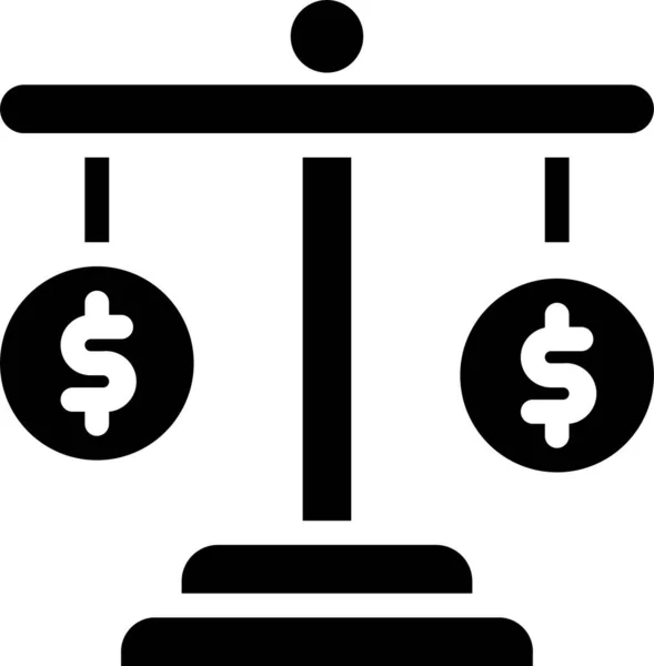 Balance Comptable Icône Bancaire Dans Style Solide — Image vectorielle