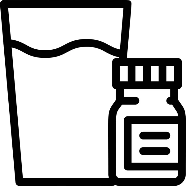 Copo Água Vitamina Atividades Desfrutar Ícone — Vetor de Stock