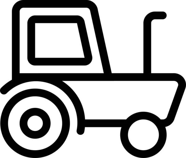 Auto Openbare Trekker Pictogram Grote Lijnen Stijl — Stockvector