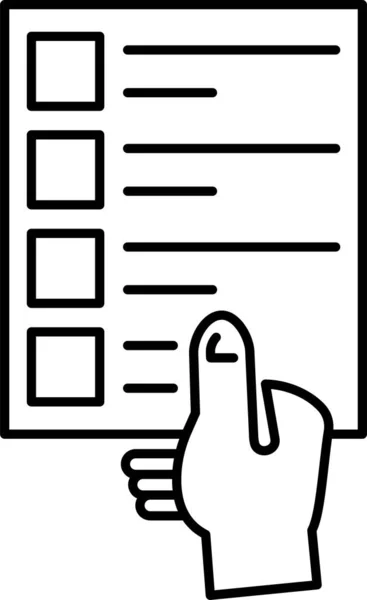 Checklist Document Hand Icon Outline Style — Stock vektor