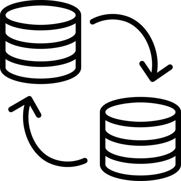 Database Datacenter Filesharing Icon Outline Style — Stock Vector