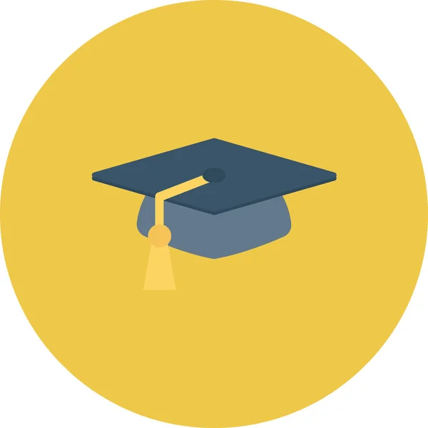 Καπέλο Αποφοίτησης Online Εικονίδιο Επίπεδο Στυλ — Διανυσματικό Αρχείο
